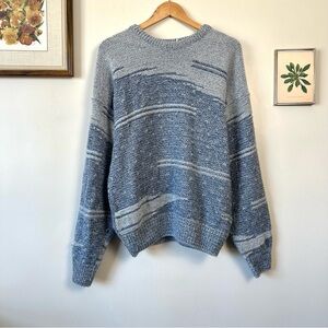 Vintage Arnold Palmer Baby Blue Abstract Knit Sweater